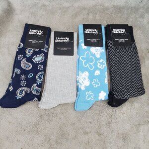 Unsimply Stitched Socks Mens One Size Four Pack Bundle Of Crew Socks *NWT*